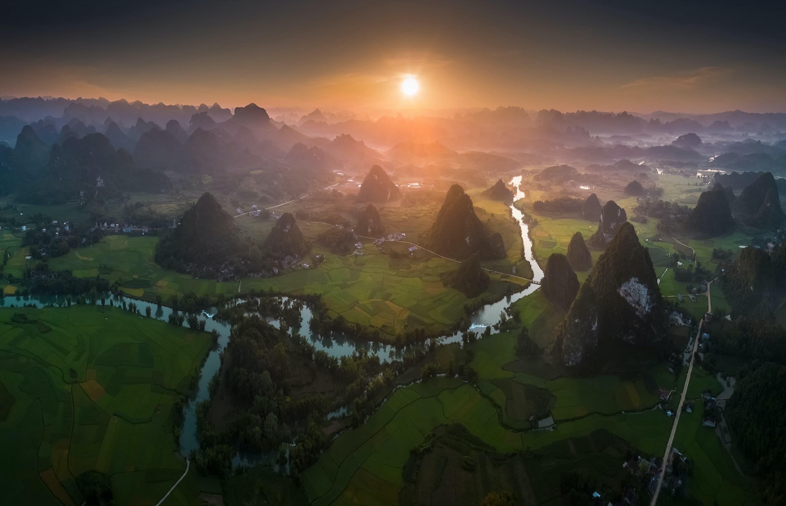 Vietnam landscape at dawn